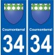 34 Cournonterral blason ville autocollant plaque stickers