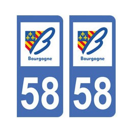 58 Nièvre autocollant plaque