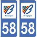 58 Nièvre autocollant plaque