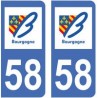 58 Nièvre autocollant plaque