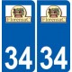 34 Florensac logo ville autocollant plaque stickers
