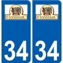 34 Florensac logo ville autocollant plaque stickers