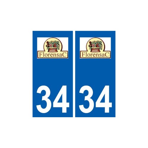 34 Florensac logo ville autocollant plaque stickers
