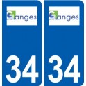 34 Ganges logo ville autocollant plaque stickers
