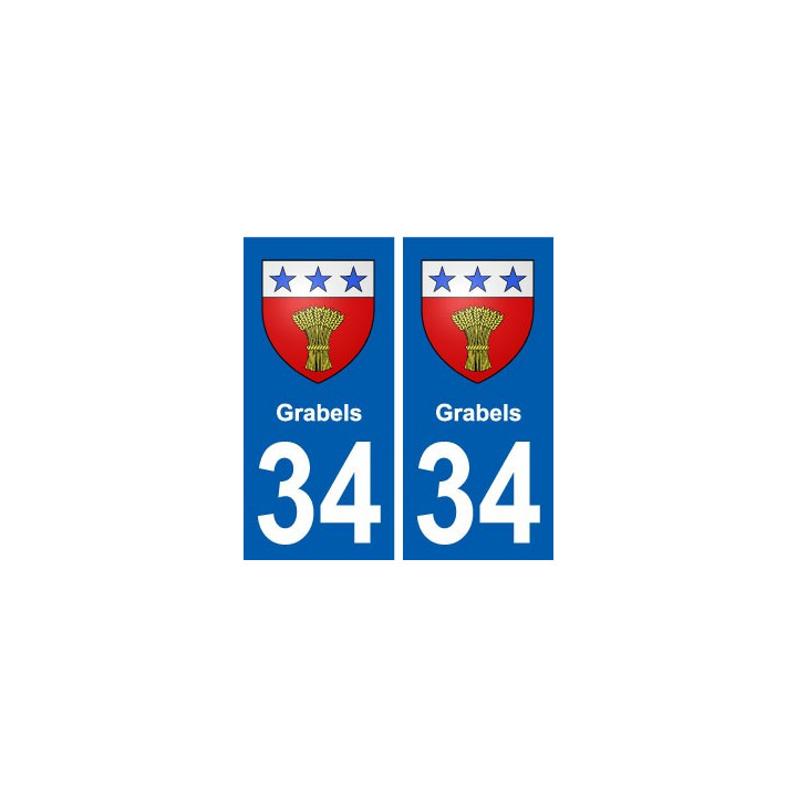 34 Grabels blason ville autocollant plaque stickers