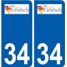 34 Grabels logo ville autocollant plaque stickers