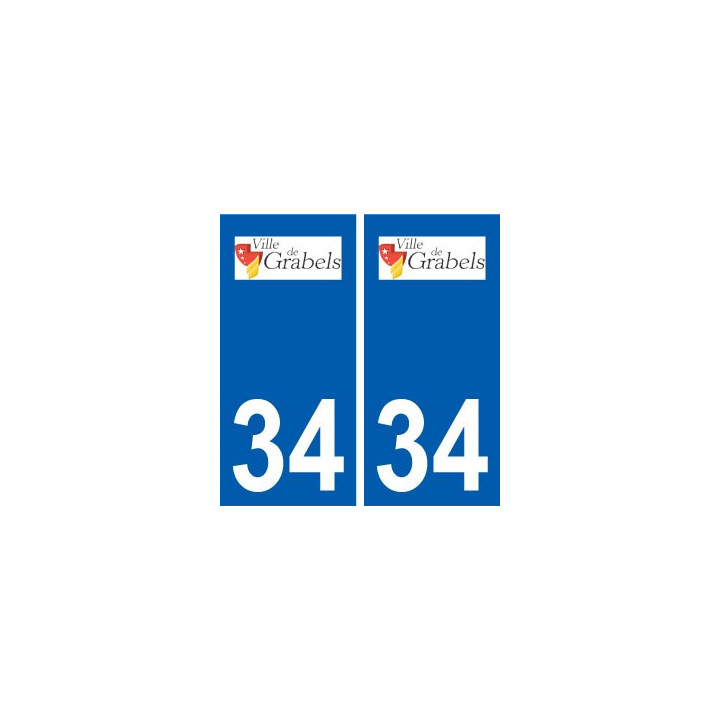 34 Grabels logo ville autocollant plaque stickers