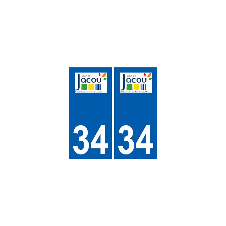 34 Jacou logo ville autocollant plaque stickers
