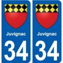 34 Juvignac blason ville autocollant plaque stickers
