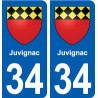 34 Juvignac blason ville autocollant plaque stickers