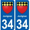 34 Juvignac blason ville autocollant plaque stickers
