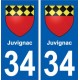 34 Juvignac blason ville autocollant plaque stickers