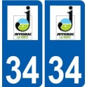 34 Juvignac logo ville autocollant plaque stickers