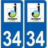34 Juvignac logo ville autocollant plaque stickers