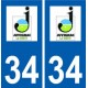 34 Juvignac logo ville autocollant plaque stickers