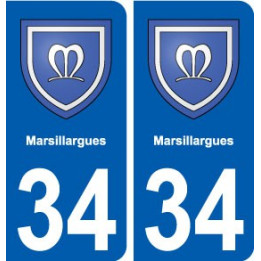 34 Marsillargues blason ville autocollant plaque stickers