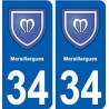 34 Marsillargues blason ville autocollant plaque stickers