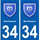 34 Marsillargues blason ville autocollant plaque stickers