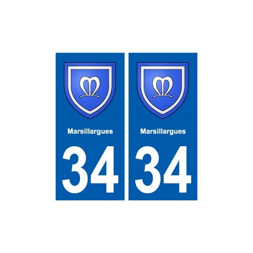 34 Marsillargues blason ville autocollant plaque stickers