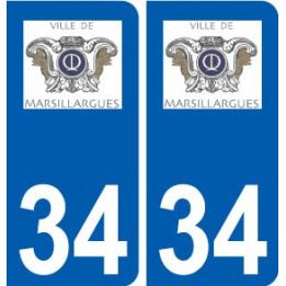 34 Marsillargues logo ville autocollant plaque stickers