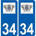 34 Marsillargues logo ville autocollant plaque stickers