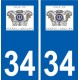 34 Marsillargues logo ville autocollant plaque stickers