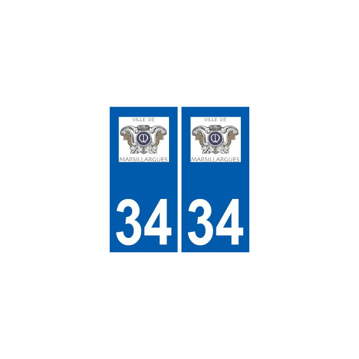 34 Marsillargues logo ville autocollant plaque stickers