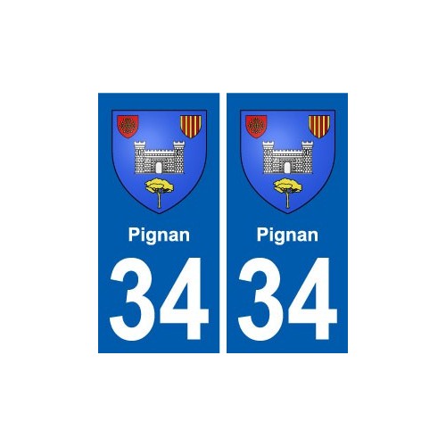 34 Pignan blason ville autocollant plaque stickers