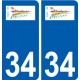34 Pignan logo ville autocollant plaque stickers