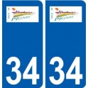 34 Pignan logo ville autocollant plaque stickers