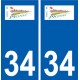 34 Pignan logo ville autocollant plaque stickers