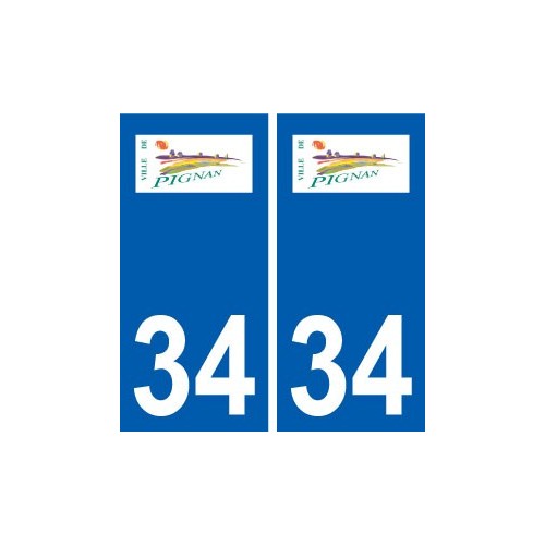 34 Pignan logo ville autocollant plaque stickers