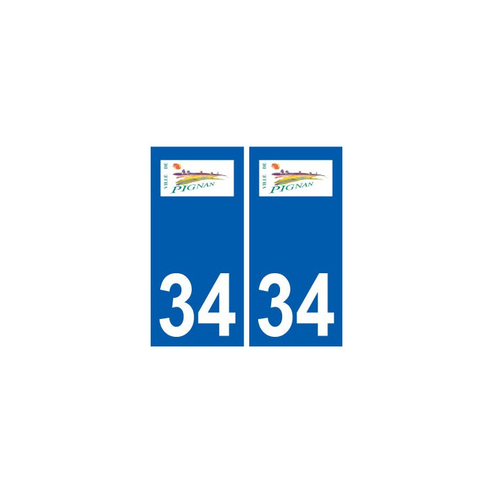 34 Pignan logo ville autocollant plaque stickers
