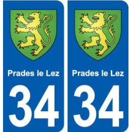 34 Prades-le-Lez blason ville autocollant plaque stickers