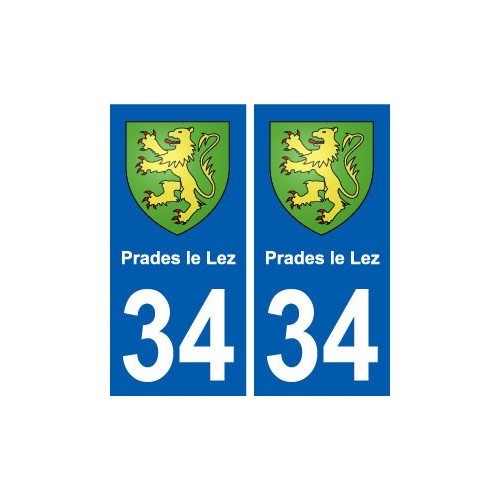 34 Prades-le-Lez blason ville autocollant plaque stickers