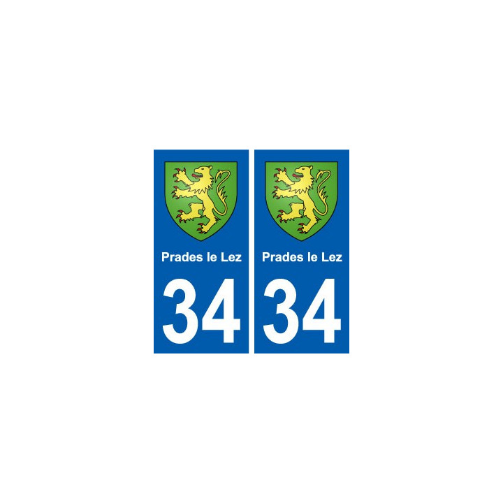 34 Prades-le-Lez blason ville autocollant plaque stickers