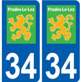34 Prades-le-Lez logo ville autocollant plaque stickers