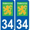 34 Prades-le-Lez logo ville autocollant plaque stickers