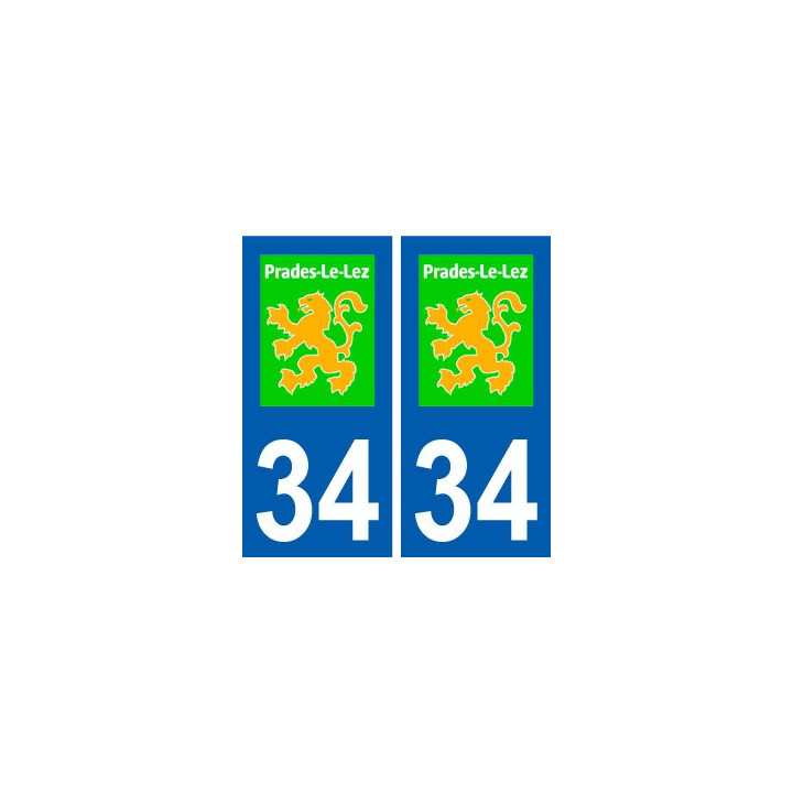 34 Prades-le-Lez logo ville autocollant plaque stickers