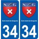 34 Saint-André-de-Sangonis blason ville autocollant plaque stickers