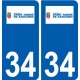 34 Saint-André-de-Sangonis logo ville autocollant plaque stickers