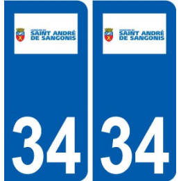 34 Saint-André-de-Sangonis logo ville autocollant plaque stickers