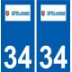 34 Saint-André-de-Sangonis logo ville autocollant plaque stickers