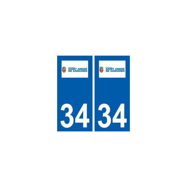 34 Saint-André-de-Sangonis logo ville autocollant plaque stickers
