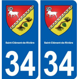 34 Saint-Clément-de-Rivière blason ville autocollant plaque stickers