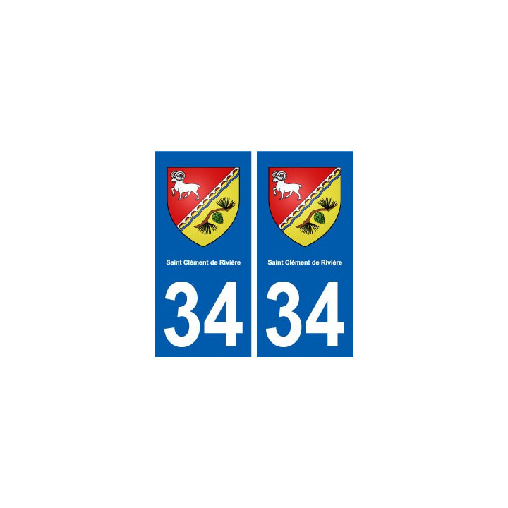 34 Saint-Clément-de-Rivière blason ville autocollant plaque stickers