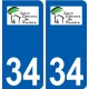 34 Saint-Clément-de-Rivière logo ville autocollant plaque stickers