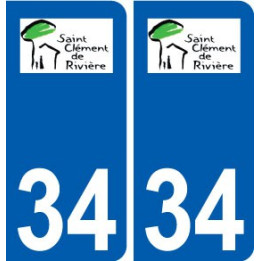 34 Saint-Clément-de-Rivière logo ville autocollant plaque stickers