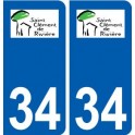 34 Saint-Clément-de-Rivière logo ville autocollant plaque stickers