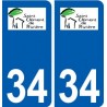 34 Saint-Clément-de-Rivière logo ville autocollant plaque stickers